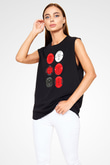 Miles Davis Baskılı Unisex Siyah Kolsuz Tişört - Tshirt