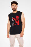 Miles Davis Baskılı Unisex Siyah Kolsuz Tişört - Tshirt