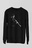Miles Davis Baskılı Unisex Siyah Sweatshirt