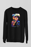 Miles Davis Baskılı Unisex Siyah Sweatshirt