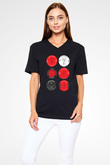 Miles Davis Baskılı Unisex Siyah V Yaka Tişört - Tshirt