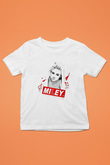 Miley Cyrus Baskılı Beyaz Unisex Beyaz Çocuk Tişört - Tshirt