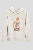 Miley Cyrus Baskılı Beyaz Unisex Kapüşonlu Sweatshirt