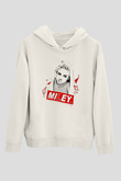 Miley Cyrus Baskılı Beyaz Unisex Kapüşonlu Sweatshirt