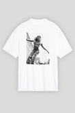 Miley Cyrus Baskılı Beyaz Unisex Oversize Tişört - Tshirt