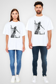 Miley Cyrus Baskılı Beyaz Unisex Oversize Tişört - Tshirt