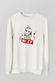 Miley Cyrus Baskılı Beyaz Unisex Sweatshirt