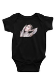Miley Cyrus Baskılı Unisex Siyah Bebek Body - Zıbın