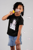 Miley Cyrus Baskılı Unisex Siyah Çocuk Tişört - Tshirt