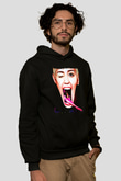 Miley Cyrus Baskılı Unisex Siyah Hoodie