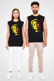 Miley Cyrus Baskılı Unisex Siyah Kolsuz Tişört - Tshirt