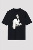 Miley Cyrus Baskılı Unisex Siyah Oversize Tişört - Tshirt