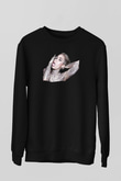 Miley Cyrus Baskılı Unisex Siyah Sweatshirt