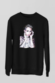 Miley Cyrus Baskılı Unisex Siyah Sweatshirt