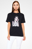 Miley Cyrus Baskılı Unisex Siyah Tişört - Tshirt