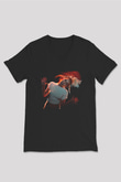 Miley Cyrus Baskılı Unisex Siyah V Yaka Tişört - Tshirt