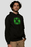 Minecraft Siyah Unisex Kapüşonlu Sweatshirt