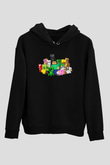 Minecraft Siyah Unisex Kapüşonlu Sweatshirt