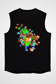 Minecraft Siyah Unisex Kolsuz Tişört