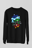 Minecraft Siyah Unisex Sweatshirt