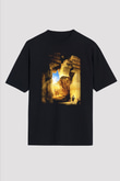 Mısır Harabeleri Siyah Unisex Oversize Tişört T-Shirt