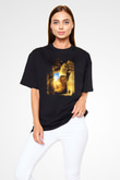 Mısır Harabeleri Siyah Unisex Oversize Tişört T-Shirt