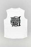 Miss May I Beyaz Unisex Kolsuz Tişört