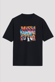 Missy Elliott Baskılı Unisex Oversize Siyah Tişört