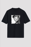 Missy Elliott Baskılı Unisex Oversize Siyah Tişört
