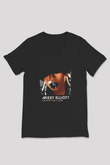 Missy Elliott Baskılı Unisex Siyah V Yaka Tişört