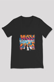 Missy Elliott Baskılı Unisex Siyah V Yaka Tişört