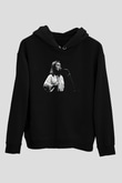 Mitski Baskılı Baskılı Unisex Siyah Hoodie