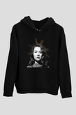 Mitski Baskılı Baskılı Unisex Siyah Hoodie