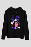 Mitski Baskılı Baskılı Unisex Siyah Hoodie