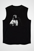 Mitski Baskılı Baskılı Unisex Siyah Kolsuz Tişört - Tshirt