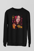 Mitski Baskılı Baskılı Unisex Siyah Sweatshirt