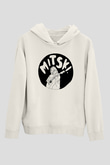 Mitski Baskılı Beyaz Unisex Kapüşonlu Sweatshirt