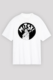 Mitski Baskılı Beyaz Unisex Oversize Tişört - Tshirt