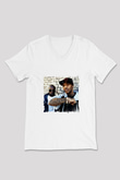 Mobb Deep Baskılı Beyaz V Yaka Unisex Tişört