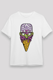Mojo Jo Ice Cream Baskılı Beyaz Unisex Tişört