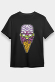 Mojo Jo Ice Cream Baskılı Siyah Unisex Tişört