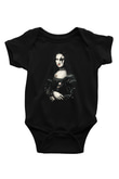 Mona Lisa Baskılı Siyah Bebek Body - Zıbın