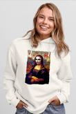 Mona Lisa Beyaz Unisex Kapüşonlu Sweatshirt