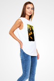 Mona Lisa Beyaz Unisex Kolsuz Tişört