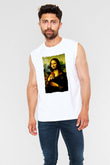 Mona Lisa Beyaz Unisex Kolsuz Tişört