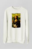 Mona Lisa Beyaz Unisex Sweatshirt