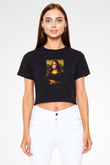 Mona Lisa Siyah Crop Top Tişört