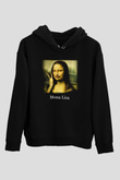 Mona Lisa Siyah Unisex Hoodie