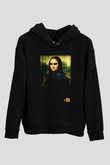 Mona Lisa Siyah Unisex Hoodie