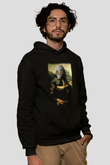 Mona Lisa Siyah Unisex Hoodie